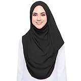 kine morderner weicher chiffon hijab kopftuch highquality schal in vielfältigen farben (schwarz)