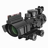 Bustling 4X32 Airsoft Scope Rot/Grün/Blau Absehen beleuchtet, Top Fiber Optic ACOG Visier für schnelle Reichweite, 20 mm Picatinny Rail Red Dot Visier für...