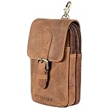 STILORD 'Harper' Handy Gürteltasche Leder Vintage Kleine Handytasche Hüfttasche mit Karabinerhaken und Gürtelschlaufe Tasche für Herren Damen Echtleder,...