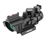 AOMEKIE Zielfernrohr 4x32mm mit Fiberoptic und 20mm/22mm Schiene Airsoft Red Dot Visier Sight Leuchtpunktvisier Rotpunktvisier für Jagd Softair und Armbrust
